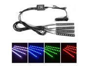 XCSOURCE 4pcs 8 Color LED Interior Footwell Lighting Kit Interior Atmosphere Neon Lights Strip for Car With Music Active Function and IR Remote Control MA750