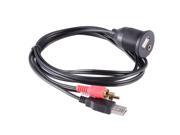 XCSOURCE 3 Feet 1M USB and 2RCA to USB and 3.5mm AUX Extension Panel Flush Dash Mount Cable for Car Boat Motorcycle MA952