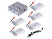 XCSOURCE 5pcs 3.7V 1200mAh LiPo Battery 5 in 1 Charger for Syma X5HC X5HW Quadcopter Drone RC474