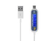 XCSOURCE Smart Fast Charging Micro USB Cable w Voltage Current LCD Display White MA1020