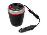 XCSOURCE 3in1 Bluetooth Cup Shaped Car Kit Handsfree FM Transmitter MP3 Player Dual USB Charger Double Cigarette Lighter Socket Splitter MA1027