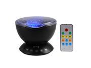 XCSOURCE Remote Control Ocean Wave Projector Romantic Colorful 12 LED Relaxing Night Light Music Player Spearker Kids Adults Bedroom Decoration Black LD945