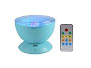 XCSOURCE Remote Control Ocean Wave Projector Romantic Colorful 12 LED Relaxing Night Light Music Player Spearker Kids Adults Bedroom Decoration Blue LD946