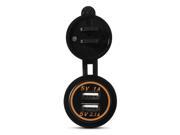 XCSOURCE 5V 1A 2.1A Car Charger Dual Ports USB Charger Socket Adapter Fast ChargingDC 12V 24V Orange for Smartphone MA1062