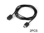 XCSOURCE 2 Pcs 2M 6.56Feet Game Cable Handle Controller Extension Cord for Wii and NES Nintendo Entertainment System Classic Edition Black AC672