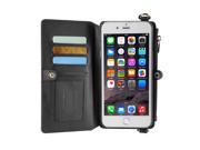 XCSOURCE Flip Faux Leather Phone Case Cover Magnetic Detachable Slim Back Cover Black for iPhone 6 6S Plus WB014