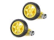 XCSOURCE 2 sets DC Gear Motor and Tire Wheel for DC 3V 6V Arduino Smart Car Robot Projects Yellow TE696