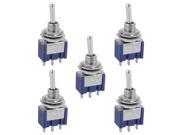 XCSOURCE® 5pcs AC 125V 6A 250V 3A SPDT 3 Pin ON OFF ON 3 Position Mini Toggle Switch Blue TE460
