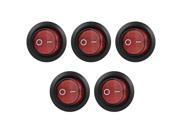 XCSOURCE® 5pcs Car Boat SPST 6 Pin ON OFF Momentary Red Push Button Rocker Switch 6A 250V 10A 125V TE450
