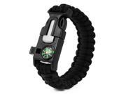 XCSOURCE® 5 in 1 Multifunctional Side Buckle With Whistle Compass Flint Fire Starter Scaper For Paracord Bracelet Black OS565