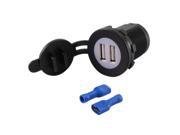 XCSOURCE® Dual USB Car Charger Cigarette Lighter Socket Power Adapter Outlet with Blue LED for Car Boat Auto 12 24V MA384