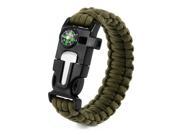 XCSOURCE® 5 in 1 Multifunctional Side Buckle With Whistle Compass Flint Fire Starter Scaper For Paracord Bracelet Army Green OS566