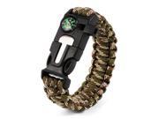 XCSOURCE® 5 in 1 Multifunctional Side Buckle With Whistle Compass Flint Fire Starter Scaper For Paracord Bracelet Camo Green OS567