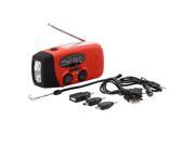 XCSOURCE® Emergency Solar Hand Crank Dynamo AM FM Weather Radio LED Flashlight Power Bank Phone Charger Red HS612