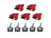 XCSOURCE® 5pcs LED Illuminated 20A 12V SPST 3 Pin ON OFF Rocker Toggle Switch Red Cover Auto Car TE459