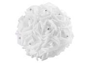 XCSOURCE® Silk Wedding Crystal Bouquet Bridal Bridesmaid Aartificial Flower Roses Posy Handmade Decor Beige WV333