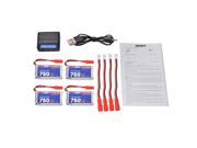 XCSOURCE® 5in1 4pcs 3.7V 600mAh 25C LiPo Battery Charger for MJX X400 X500 X800 X300C HJ818 HJ819 RC392