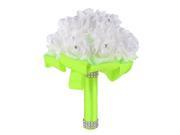 XCSOURCE® Crystal Roses Bridal Bridesmaid Wedding Bouquet Artificial Silk Flowers Party Decorate Green WV341
