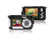 XCSOURCE® FHD 1080P Double Screens Waterproof Digital Camera with 2.7 Inch 1.8 Inch Dual LCD Easy Self Shot Camera Black LF759