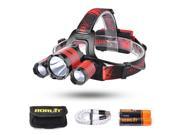 XCSOURCE BORUiT 2200LM CREE XML L2 2 XPE LED Headlight Adjustable Headlamp 4 Modes with SOS Whistle for Camping Fishing Cycling Red SU407