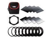 Rangers® Rangers 8pcs ND Filter Kit Full and Graduated ND2 ND4 ND8 ND16 Filters Optics 9 Filter Adaptors Ring 49 82mm 1 ABS Adaptor Holder Carryin