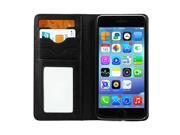 XCSOURCE Fashion Leather Magnetic Flip Stand Card Slots Wallet Phone Cover Case Pouch Black for iPhone 6 6s Plus WB022