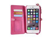 XCSOURCE Flip Faux Leather Phone Case Cover Magnetic Detachable Slim Back Cover Rose Red for iPhone 6 6S Plus WB010