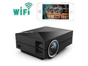 Mini Video Projector Airplay Home Theater 60 Lumens 854x480 Beamer for Game Movie Black Color