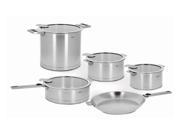 Cristel Strate Brushed Stainless Steel 13 Piece Cookware Set Removable Handle