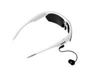 White Bluetooth 4.0 Sunglasses HiFi Stereo Music Handsfree Headset