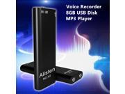 8GB Digital Audio Voice Recorder Rechargeable Dictaphone USB Drive MP3 Player Black