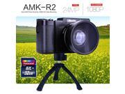 AMKOV 24MP HD 1080P Digital Cameras 180° Rotatable Wide angle Lens Tripod 32GB