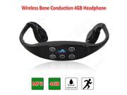 Wireless Bone Conduction 4GB Headphones Waterproof USB Stereo For Outdoor Sport
