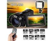 HDV Z20 1080P HD 24MP Video DV Camera Camcorder LUX480 48 LED Video Fill Light