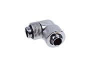 Alphacool Eiszapfen 3 8 ID x 1 2 OD G1 4 90 Rotatable Compression Fitting Chrome 17231