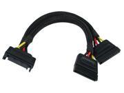 Phobya 5 Pin SATA Power to 2x 5 Pin SATA Splitter Cable 15cm Black 87286