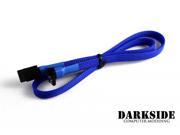Darkside 60cm 24 SATA 3.0 180° to 90° Data Cable with Latch UV Blue DS 0098