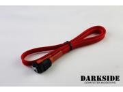 Darkside 60cm 24 SATA 3.0 180° to 90° Data Cable with Latch UV Red DS 0084