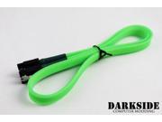 Darkside 60cm 24 SATA 3.0 180° to 180° Data Cable with Latch UV Green DS 0166