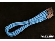 Darkside 8 Pin PCI E 12 30cm HSL Single Braid Extension Cable Aqua Blue UV DS 0697