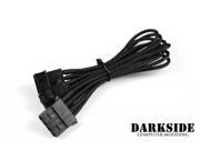 Darkside MOLEX 4 Pin to 2x 4 Pin Single Sleeved Y Cable Jet Black DS 0102