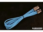 Darkside 6 Pin PCI E 12 30cm HSL Single Braid Extension Cable Aqua Blue UV DS 0698