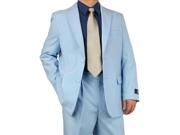 Mens 2 Button Style Jacket Suit Plus Pants sky blue Notch Collar