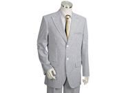 Mens 2pc 100% Cotton Seersucker Suits TaupeoffWhite