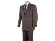 Men s 2 Button English Brown Super Wool Business Suit