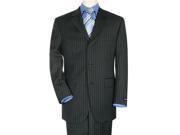 Premier quality Black Pinstripe 3 Buttons Mens Suit
