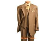 Men s 3 Piece british khaki ~ bronze~ khaki Three Piece Vested Suit