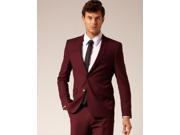 Mens 2 Button Style Suit Burgundy ~ Maroon ~ Wine Color flat front pants