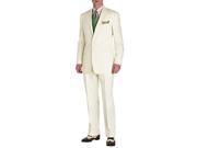 Mens 2 Button Style Jacket Suit Plus Pants off white Notch Collar