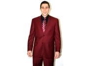 Mens 2 Button Style Jacket Suit Plus Pants burgundy Notch Collar